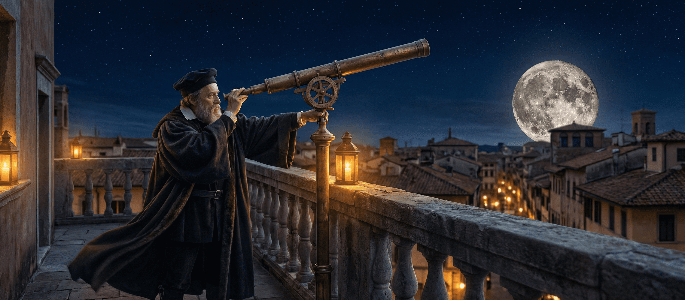 Early Renaissance telescope, invented by Hans Lippershey around 1608